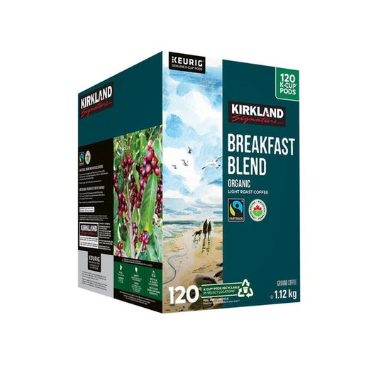 Kirkland Signature Organic Breakfast Blend Fair Trade Coffee K-Cup Pods, 120-count — image 1