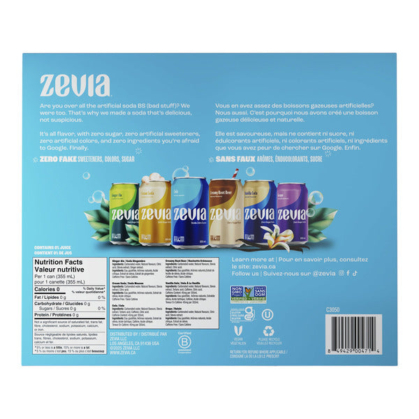 Zevia Zero Sugar Soda Variety Pack, 355 mL 30-pack — image 2