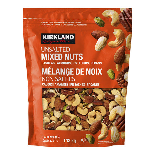Kirkland Signature Unsalted Mixed Nuts, 1.13 kg — product image
