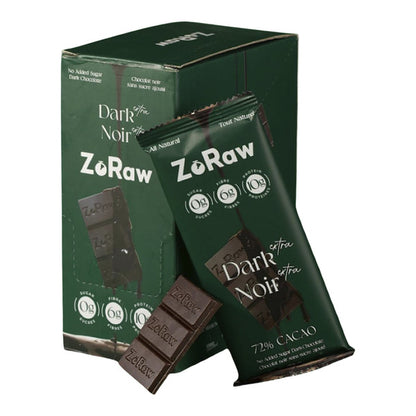 ZoRaw Dark Chocolate Bar with Protein, 12 × 52 g — product image