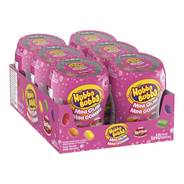 Hubba Bubba Sugar-Free Skittles Mini Gum, 6 × 40 pieces — product image