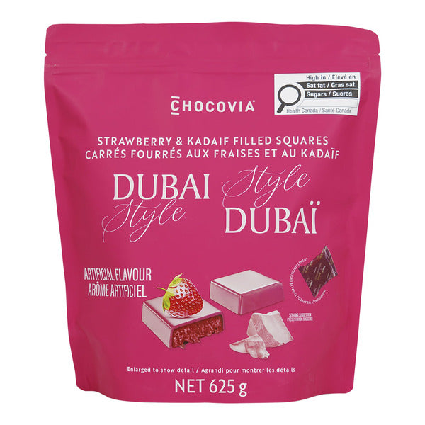 Chocovia Strawberry and Kadaif Filled Squares Dubai Style, 625 g — product image