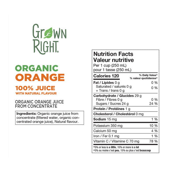 Grown Right Organic Orange Juice, 2 x 1.89 L — image 2