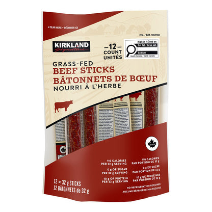 Kirkland Signature Grass Fed Beef Sticks, 12 × 32 g — product image
