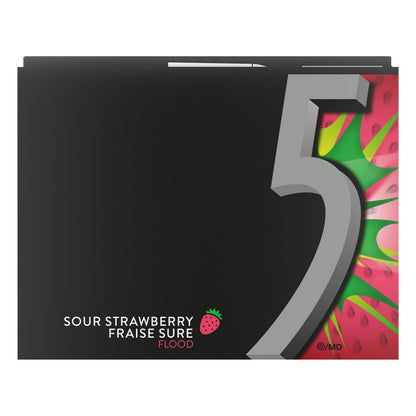 5 Flood Sour Strawberry Gum, 10 × 15 sticks — product image