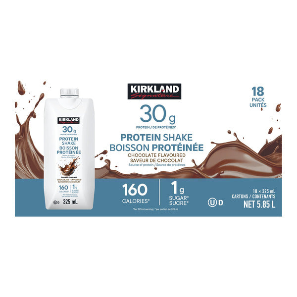 Kirkland Signature Chocolate Protein Shake, 18 × 325 mL — image 1