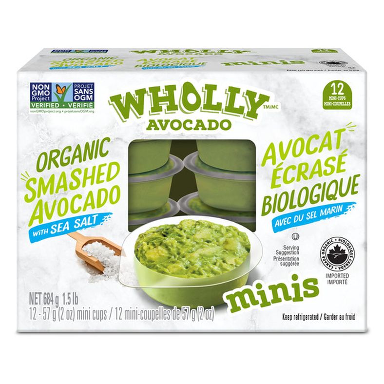 Wholly Avocado Organic Smashed Avocado, 12 × 57 g — product image