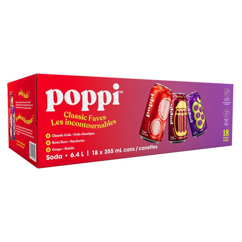 Poppi Classic Faves Soda Variety Pack, 355 mL 18-pack — image 1