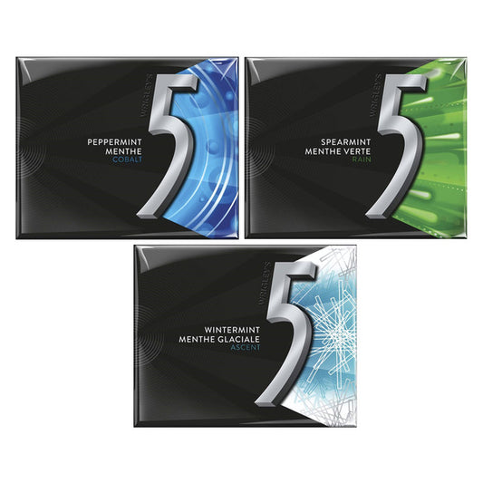 Wrigley's 5 Mint Gum, Variety Pack, 12 × 15 sticks — product image