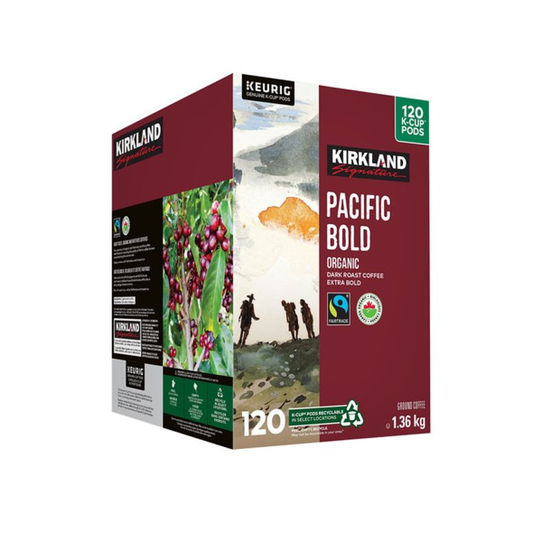 Kirkland Signature Pacific Bold Dark Roast Fair Trade Coffee K-Cup Pods, 120-count — image 1