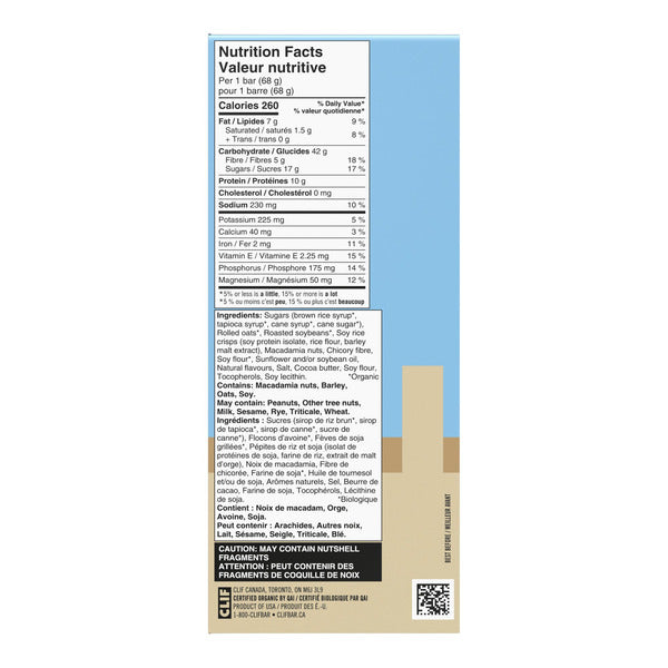 Clif Bar White Chocolate Flavoured Macadamia Nut, 10 × 68 g — gallery image 2