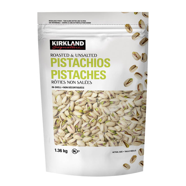 Kirkland Signature Roasted Unsalted Pistachios, 1.36 kg — product image