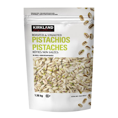 Kirkland Signature Roasted Unsalted Pistachios, 1.36 kg — product image