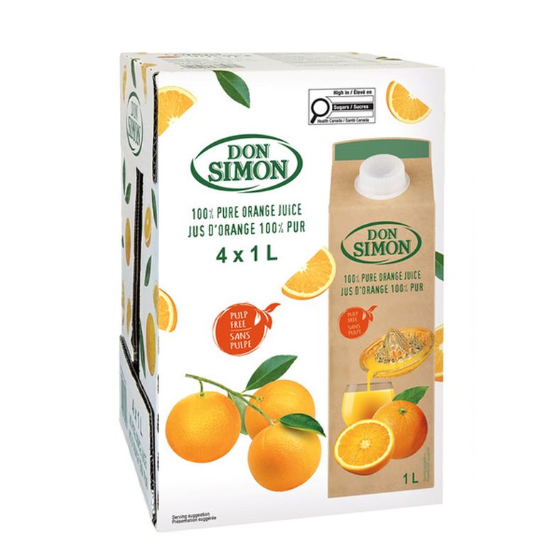 Don Simon 100% Orange Juice, 4 × 1 L — image 1
