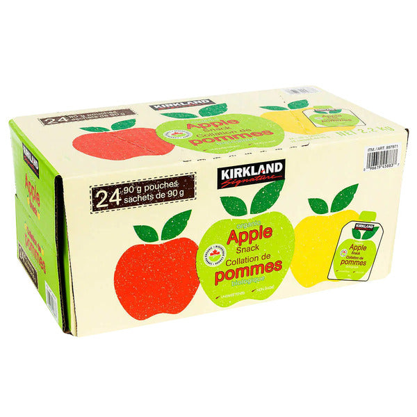 Kirkland Signature Unsweetened Organic Apple Snack, 24 × 90 g — product image