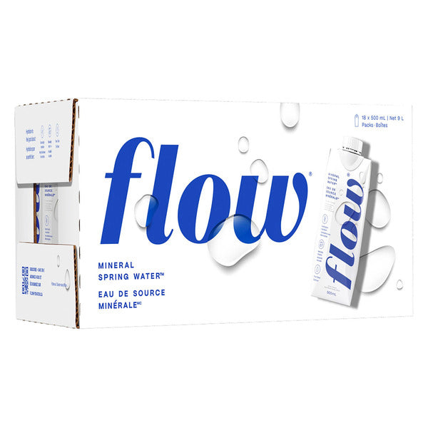Flow Naturally Alkaline Original Spring Water, 18 x 500 mL — image 1