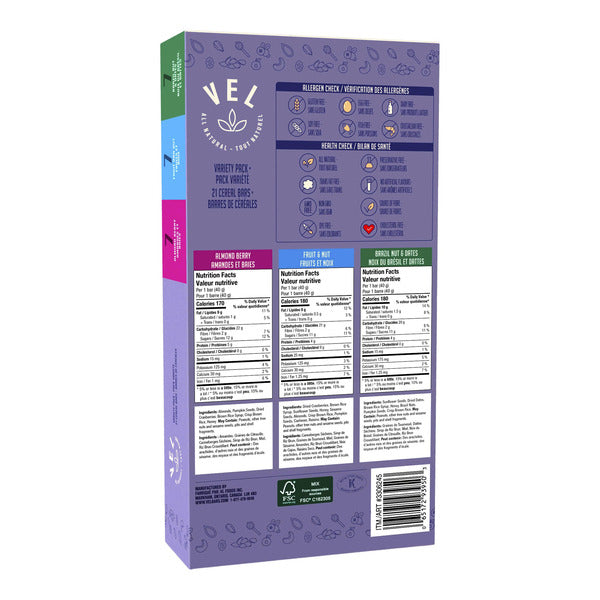Vel Cereal Bars, Variety Pack, 21 × 40 g — gallery image 3