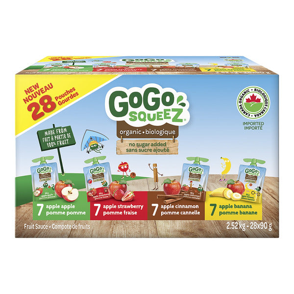 Gogo Squeez Organic Fruit Sauce Variety Pack, 28 × 90 g — product image