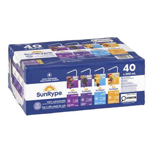SunRype 100% Juice Variety Pack, 40 x 200mL — product image