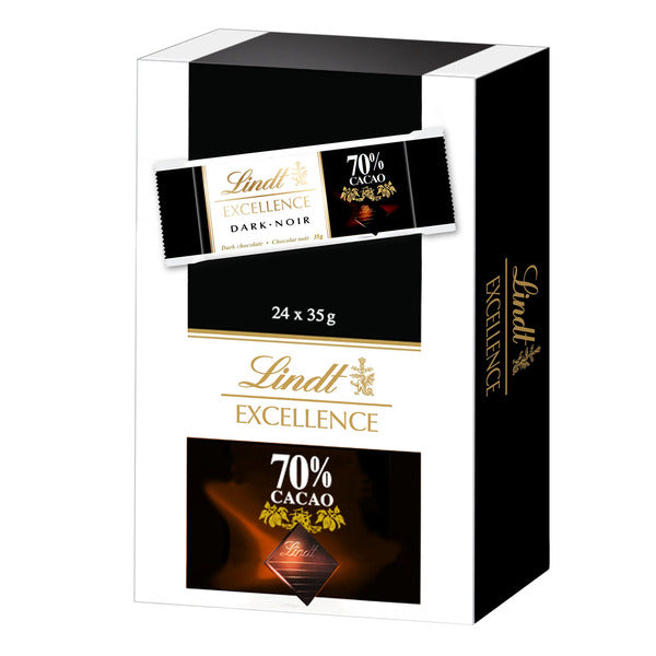 Lindt Excellence Bars, 70% Cocoa Dark Chocolate, 24 × 35 g (1.2 oz) — gallery image 2