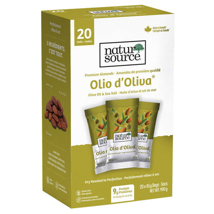 NaturSource Olio d'Oliva Olive Oil & Sea Salt Almonds, 20 × 45 g — product image