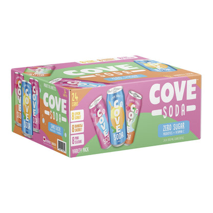 Cove Soda Zero Sugar Variety Pack, 24 × 355 mL — image 1