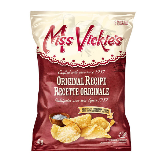 Miss Vickie's Original Recipe Kettle Cooked Potato Chips, 40 × 40 g — product image