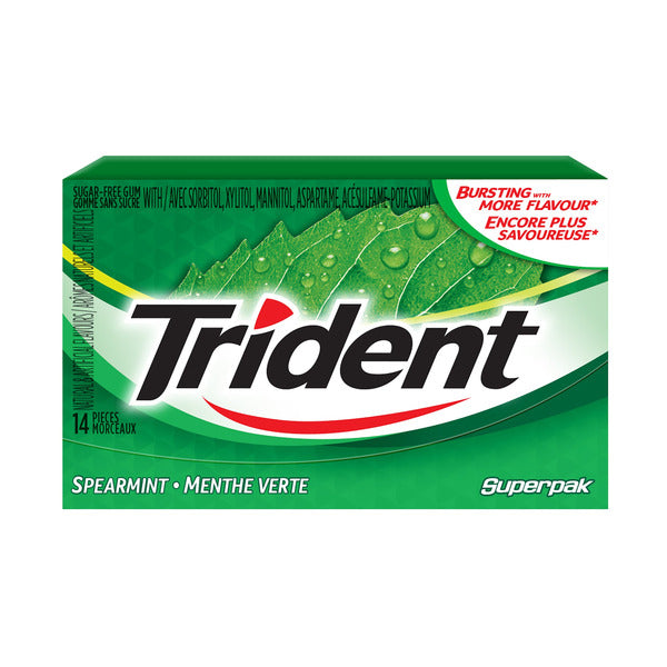 Trident Sugar-free Spearmint Gum, 12 × 14 pieces — product image