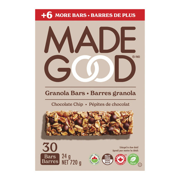 MadeGood Chocolate Chip Granola Bars, 30 × 24 g — product image