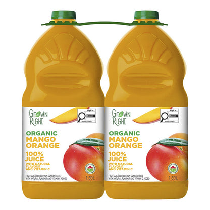 Grown Right Organic Mango Orange Juice, 2 x 1.89 L — image 1