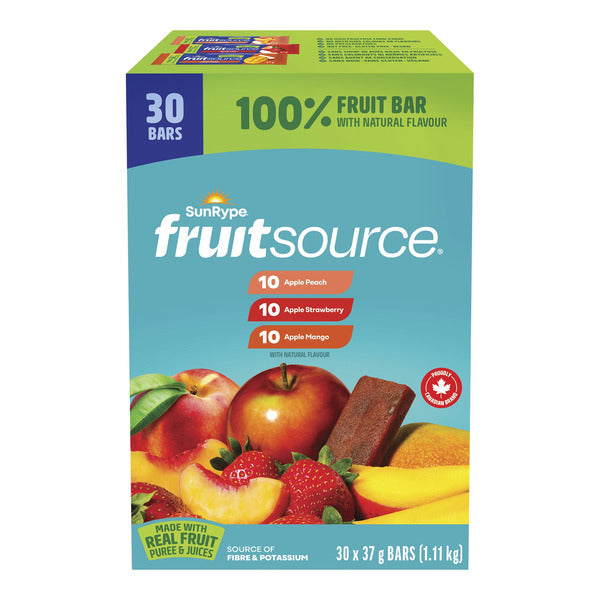 SunRype Fruit Source Fruit Bars Variety Pack, 30 × 37 g — product image