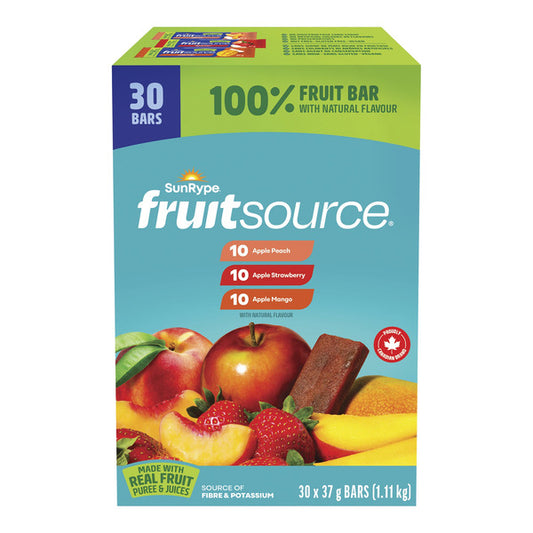 SunRype Fruit Source Fruit Bars Variety Pack, 30 × 37 g — product image