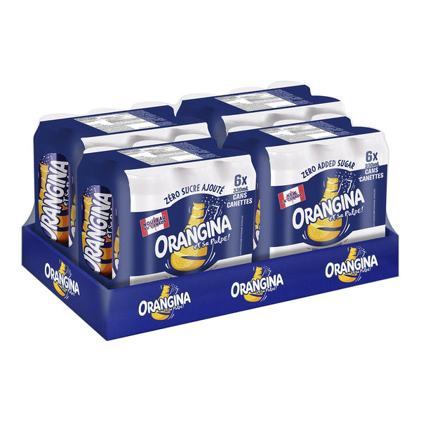Orangina Zero Sugar Sparkling Citrus Beverage Cans, 330 ml x 24-pack — image 2