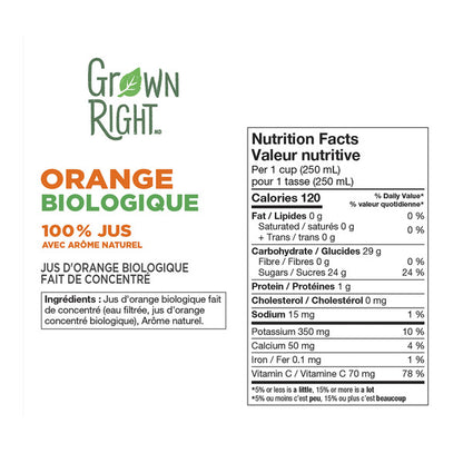 Grown Right Organic Orange Juice, 2 x 1.89 L — image 3