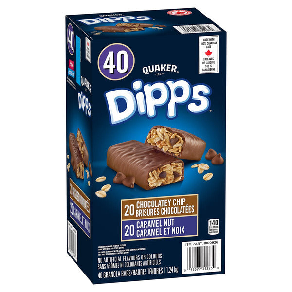 Quaker Dipps Granola Bars, Variety, 40 × 31 g — product image