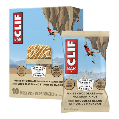 Clif Bar White Chocolate Flavoured Macadamia Nut, 10 × 68 g — product image