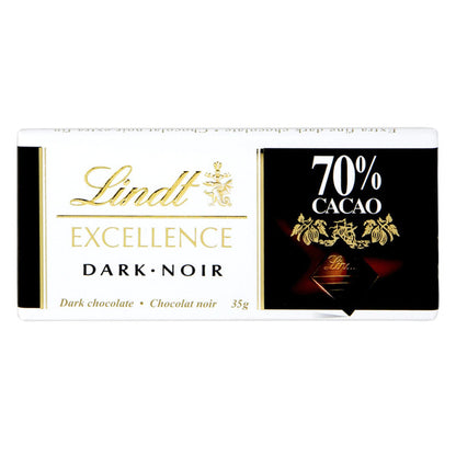 Lindt Excellence Bars, 70% Cocoa Dark Chocolate, 24 × 35 g (1.2 oz) — product image