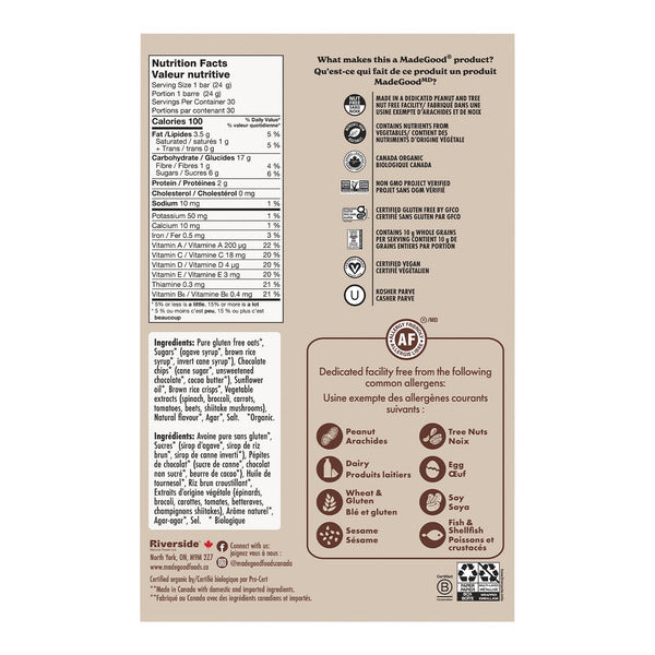 MadeGood Chocolate Chip Granola Bars, 30 × 24 g — gallery image 2