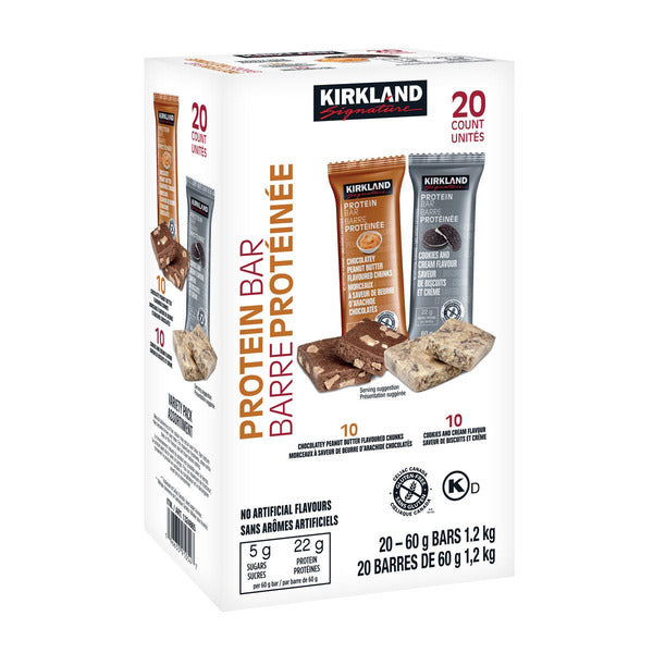 Kirkland Signature Protein Bars, Variety Pack, 20 × 60 g — product image
