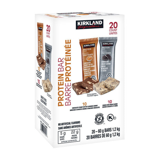 Kirkland Signature Protein Bars, Variety Pack, 20 × 60 g — product image