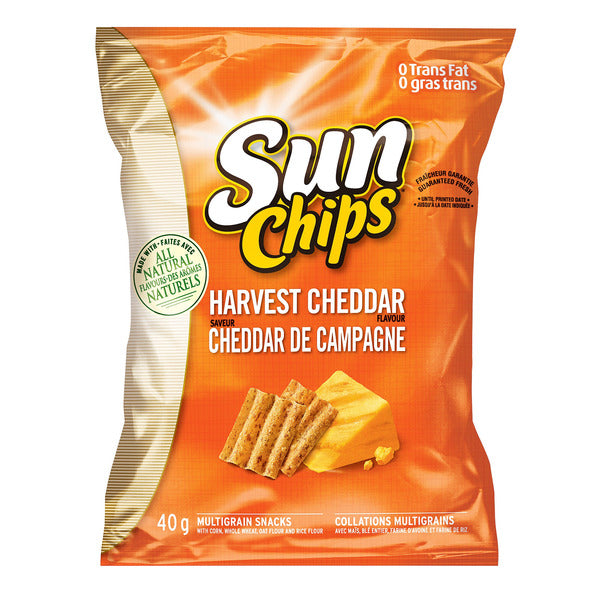Sun Chips Harvest Cheddar Multigrain Snacks, 40 × 40 g — product image