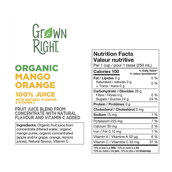 Grown Right Organic Mango Orange Juice, 2 x 1.89 L — image 2