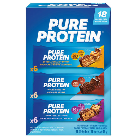 Pure Protein, Protein Bars Variety Pack, 18 × 50 g — product image