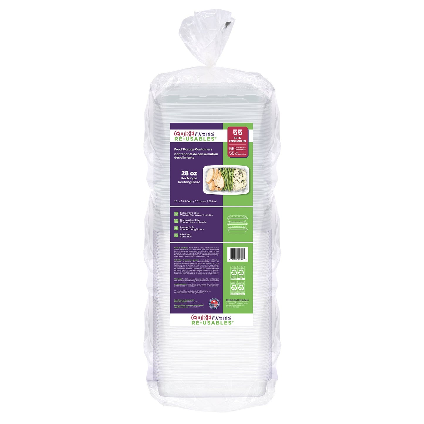 Cubeware Rectangular Food Container 28 oz, Pack of 55 - image 1