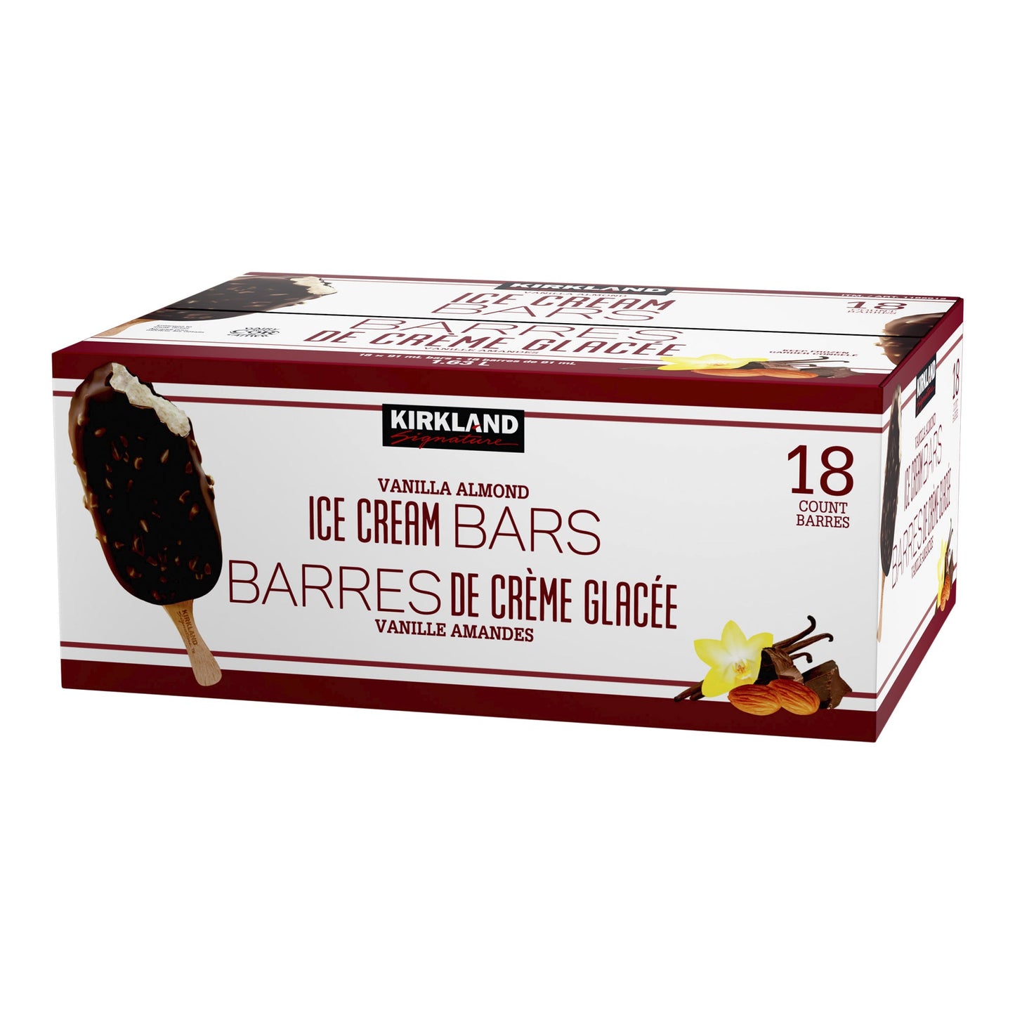 Kirkland Signature Chocolate Almond Ice Cream Bars, 18 x 91 mL - image 1