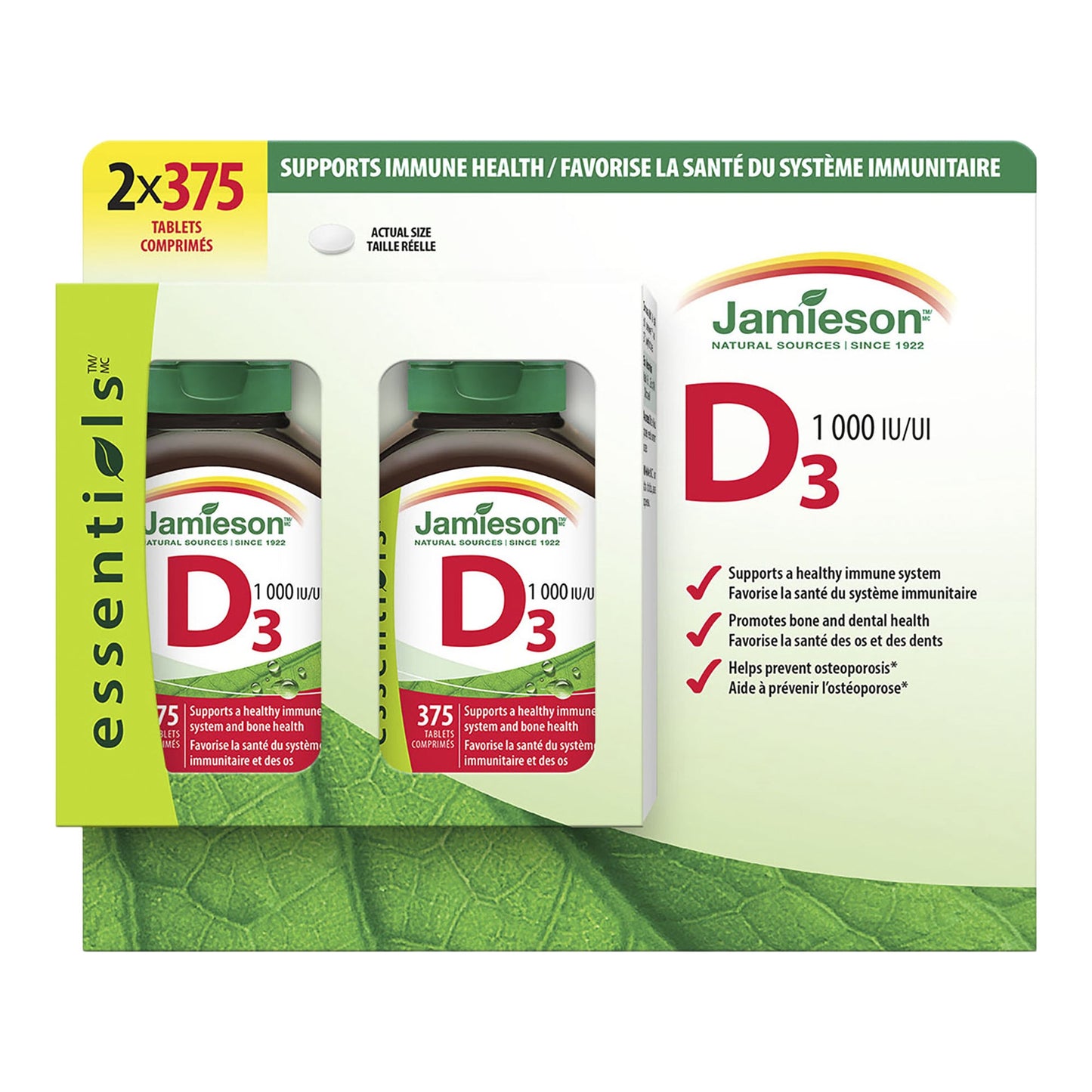 Jamieson Vitamin D3 1,000 IU, 2 packs of 375 tablets - image 4