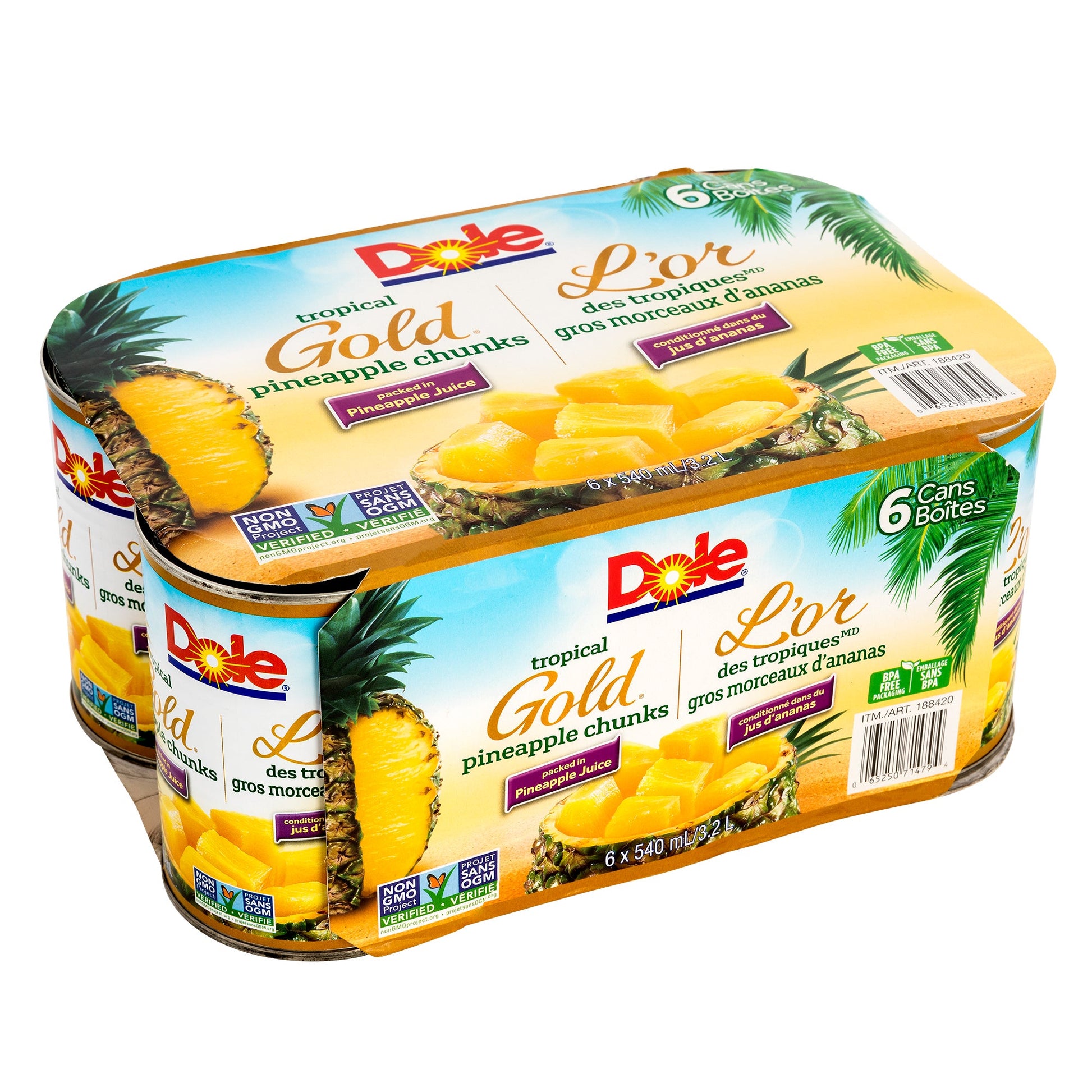 Dole Tropical Gold Pineapple Chunks, 6 x 540mL - image 2