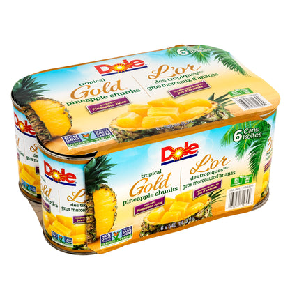 Dole Tropical Gold Pineapple Chunks, 6 x 540mL - image 2
