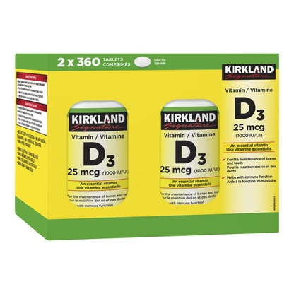 Kirkland Signature Vitamin D3 1,000 IU, Pack of 2 - image 1