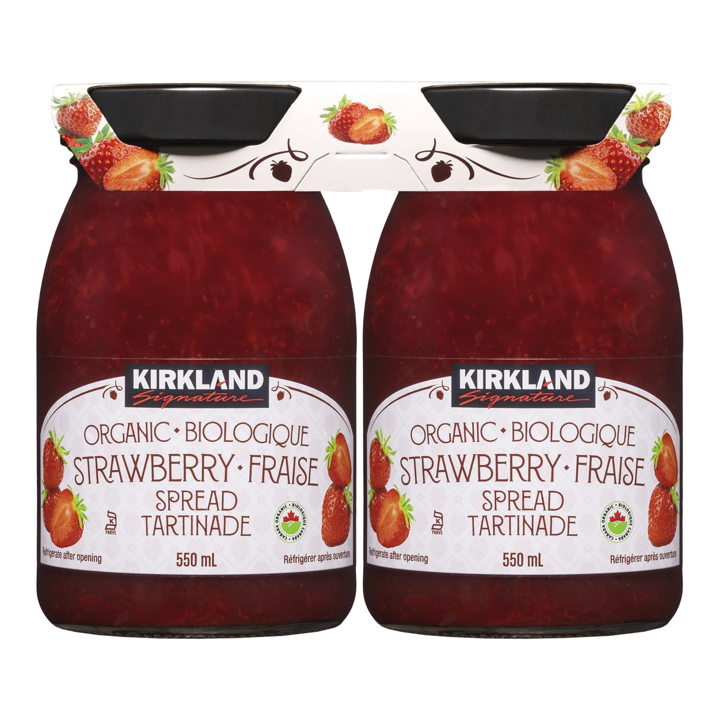 Kirkland Signature Organic Strawberry Spread, 2 x 550 mL - image 1